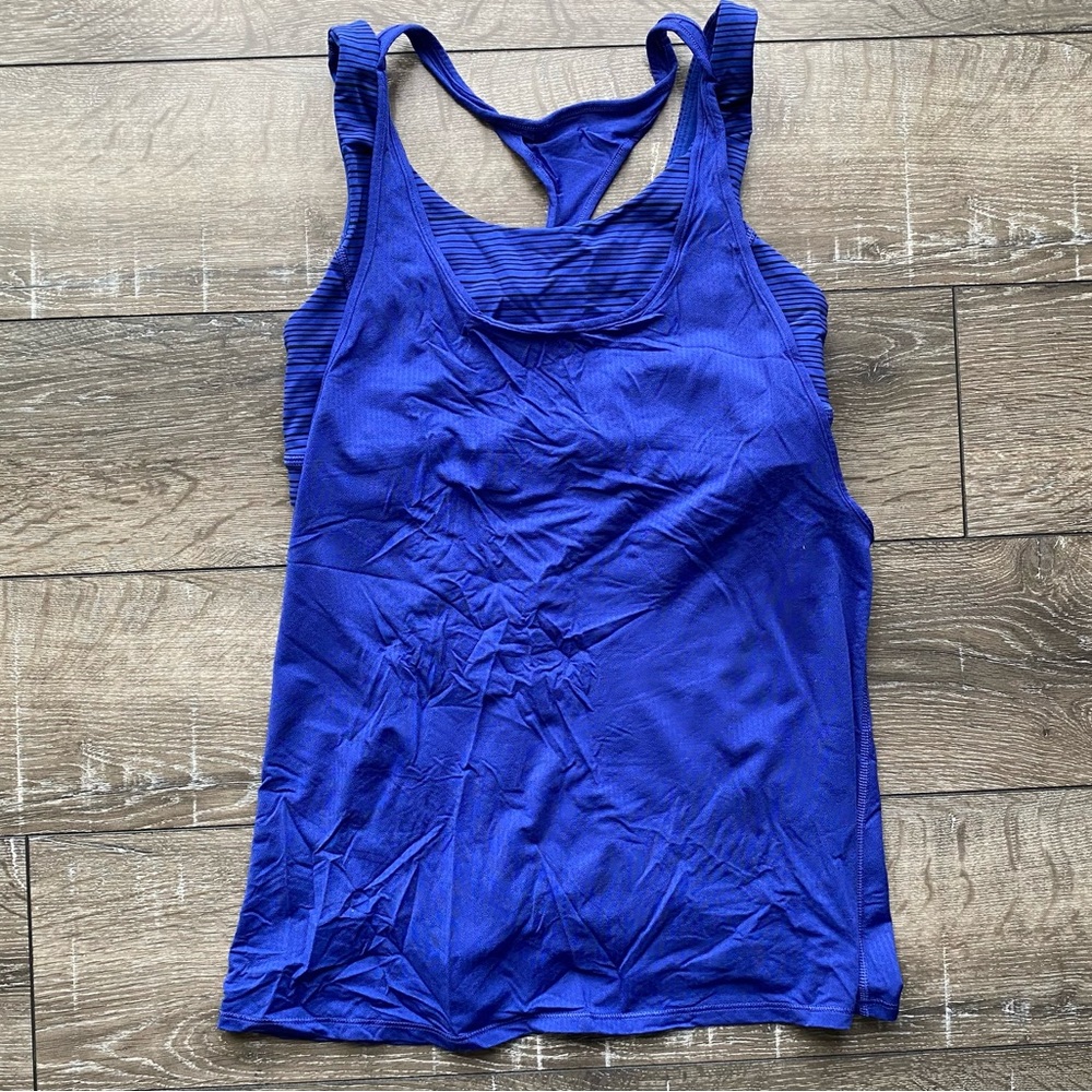 Lululemon blue tank with sports bra